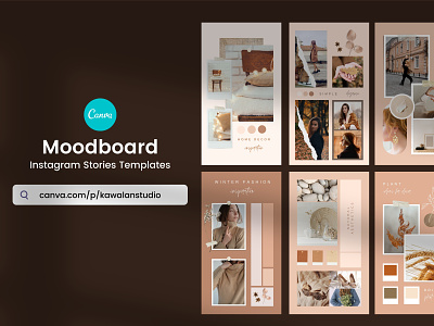 Canva - Moodboard Instagram Stories Template branding canva canva template design instagram post instagram stories instagram template layout layout design moodboard stories design