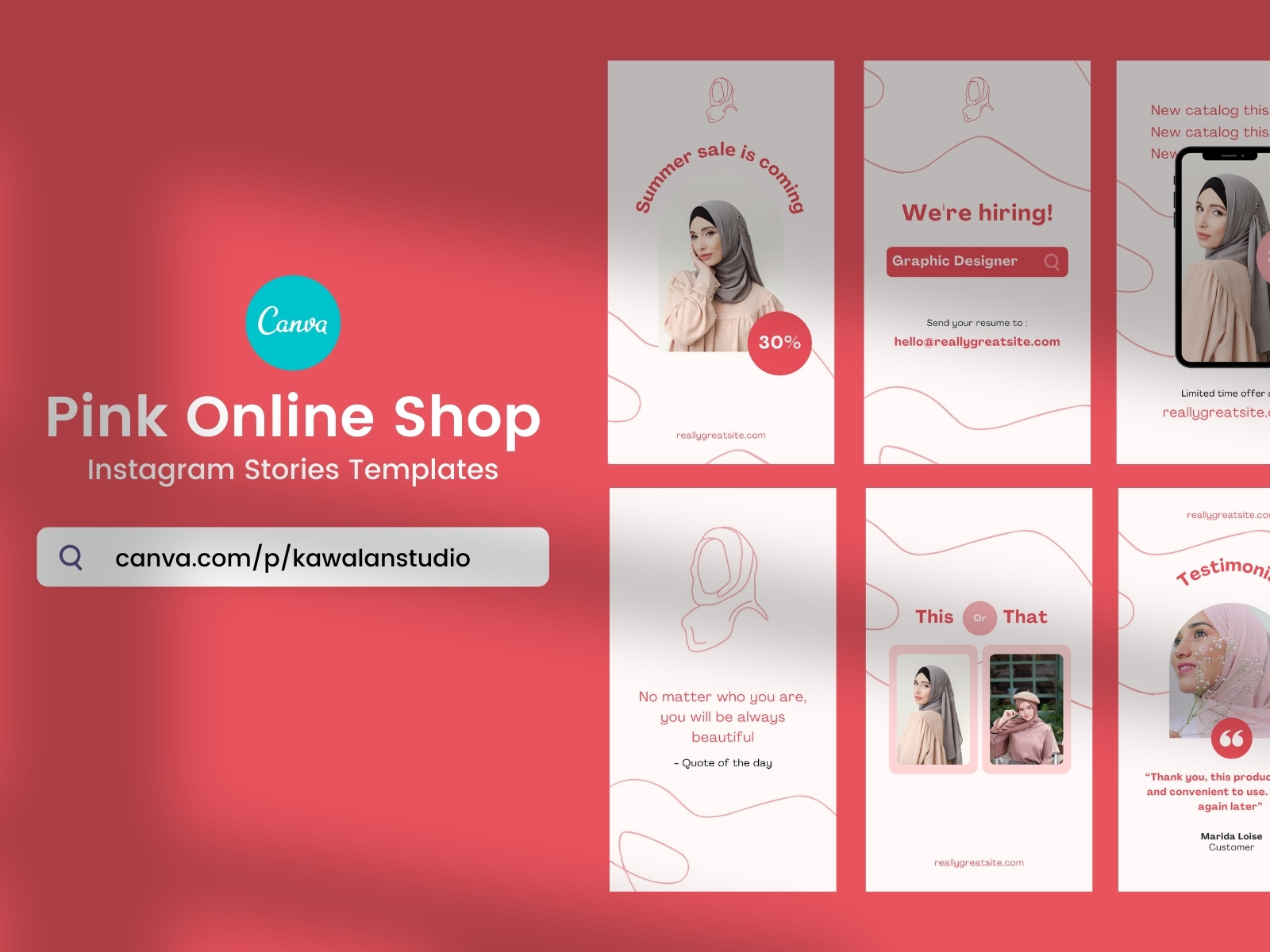 Canva Templates Pink Online Shop Instagram Stories Templates by