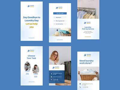 Laundry Service Canva Instagram Stories Template