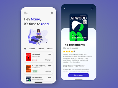 Book reader app - Mobile app.