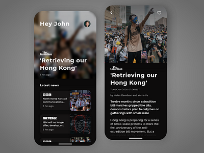 News reader - Mobile App adobe xd app app design app ui apple design interface ios mobile mockup news reader ui ux web