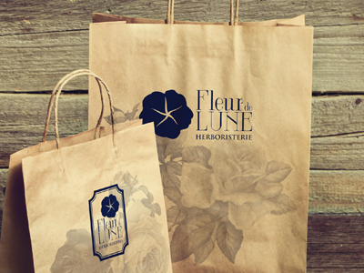 Fleur de Lune / Branding branding carla fleur de lune flower herbalist shop honey moon packaging sartori shopping bag stationery tea