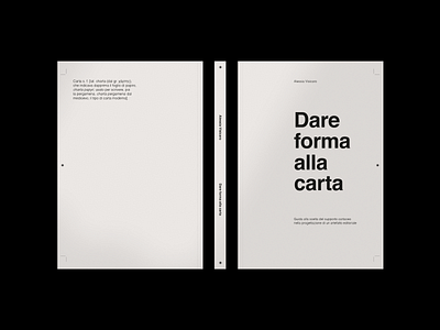 Dare forma alla carta - Master's Thesis