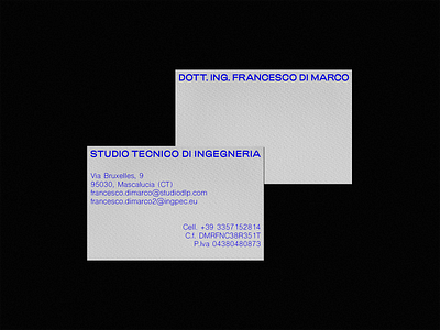 Dott. Ing. Francesco Di Marco — Brand Identity brandidentity branding brandingdesign brandinginspiration businesscard corporate corporatedesign graphicdesign illustrator logotype photoshop print printdesign typography visualidentity