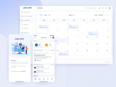 Locqum Telemedicine - Virtual Medical App app dashboad design flat medicine minimal telemedicine ui ux web website