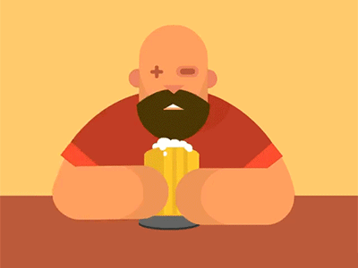 Minimalist Animation - Man Drinking Beer animation beer drinking flat illustration vector