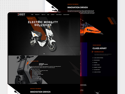 Ziggy Wheels - Vehicle Commerce Platform design flat landing page minimal scooter ui