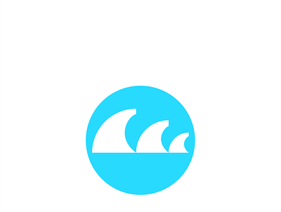 Three Wave beach blue branding icon logo modern ocean simple sports tech wave