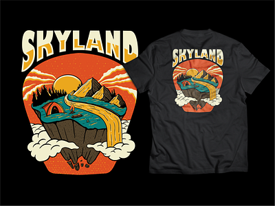 Skyland Project camp graphic design illustration mountain outddoor sports tshirt