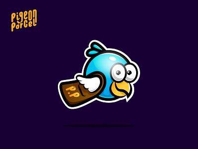 Pigeon Parcel Mascot Logo illustrator logo mascot design mascot logo parcel pigeon