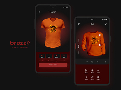 Brozze app UI