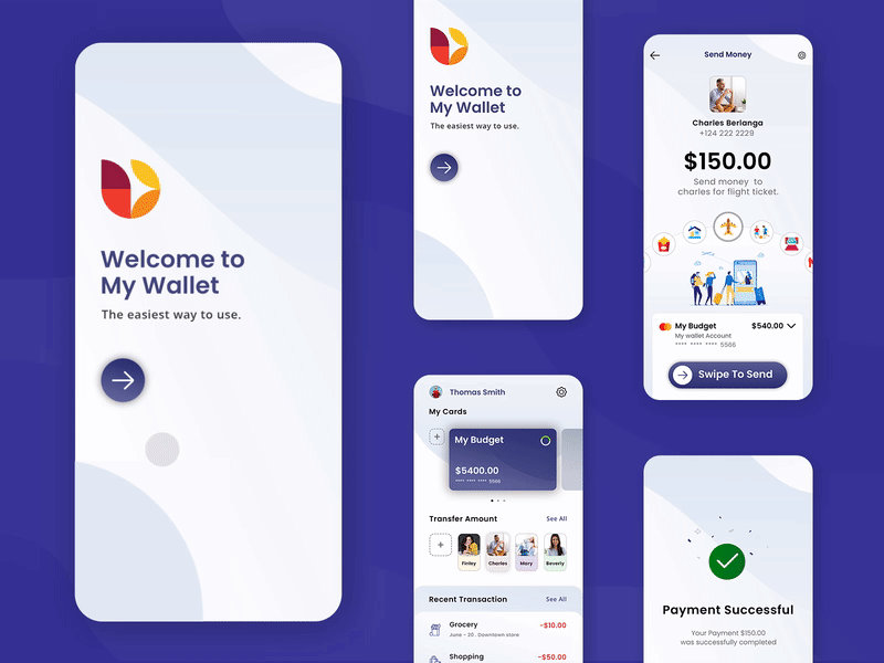 My Personal Wallet Mobile Application adobexd animation biztech biztechcs mobile app mobile app design mobile ui payment photoshop ui uidesign ux ux design uxconcept uxdesign wallet xd