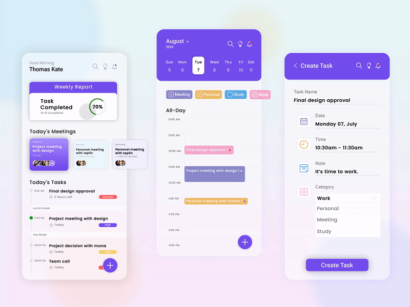 Planner Mobile Application by BiztechCS on Dribbble