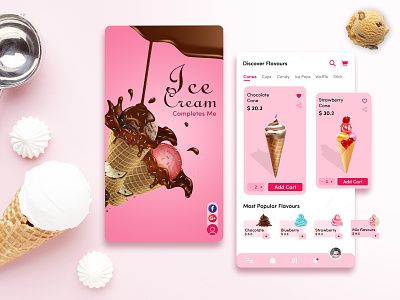 Ice Cream Store Application biztech biztechcs ice cream ice cream cone ice cream shop ice cream shop application mobile app mobile app design mobile design ui uidesign ux ux design uxdesign