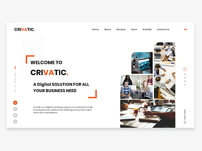 CRIVATIC - Digital Agency Landing Page. design designwithmo designwithmo digitalagency landingpage ui design uidesign uiux uiuxdesign web design