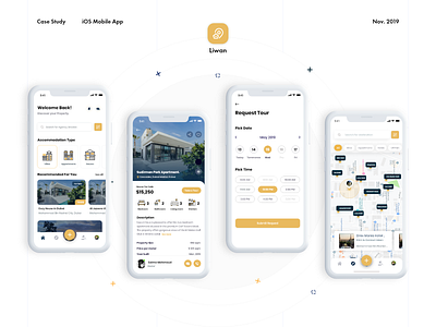 Liwan - Real Estate App case study design designwithmo ios mobile app realestate showcase ui ui design uidesign uiux uiuxdesign