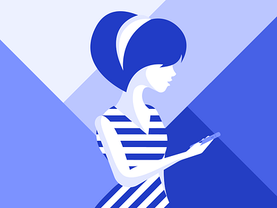 Service illustration #1 abstract blue character girl illustration vector