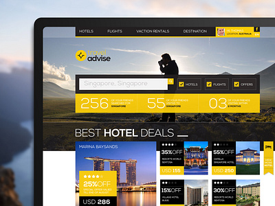 Travel Advice - Travel Website UI/X and Visual Design Concept