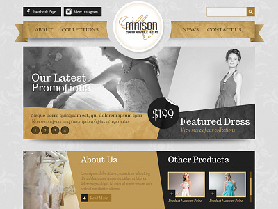 Maison Wedding Dressing Website UI/X Design branding illustration interface ui design user interface design ux