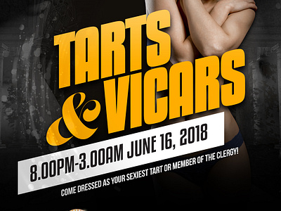 Tarts and Vicars Party Poster branding design illustration typography