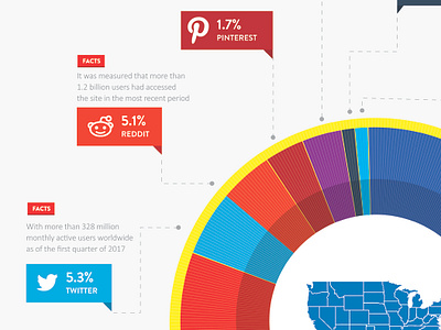 Leading Social Media Channels in USA info graphic infograph infography