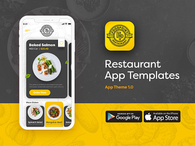 Restaurant Mobile App Templates app branding design interface ui design user interface design ux