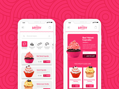 Cup Cakes Shop UI Design Template