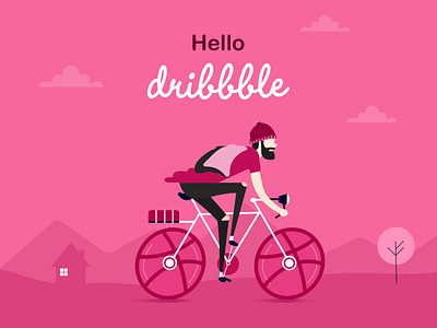 Hello dribbble design illustration vector