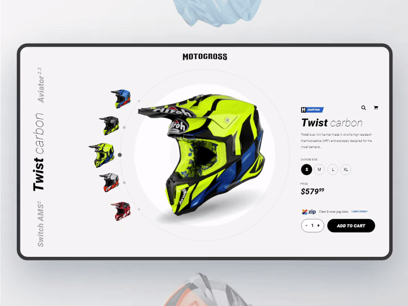 UI Produt page interaction animation design ecommerce hello dribbble helmet minimal motocross product page ui ux website