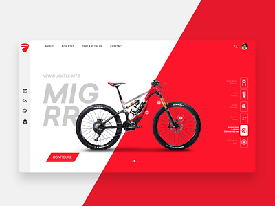 Ducati E Bicycle bicycle ducati ebike freebie xd minimal product design product page red ui uxdesign