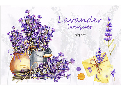 Lavender. Watercolor illustration. акварель дизайн иллюстрация конверт лаванда набор рисунок цветы