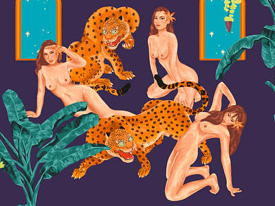Quarantine party art digital illustration digital painting illustration jaguar