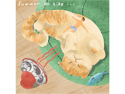 Have you ever felt, like lying down and just enjoy the day? cat chill digital illustration gif illustration procreate