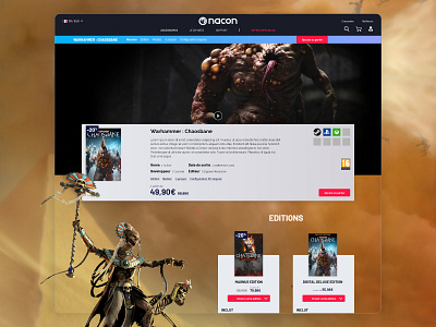 Nacon Product Page Video Games design ui ux videogames web