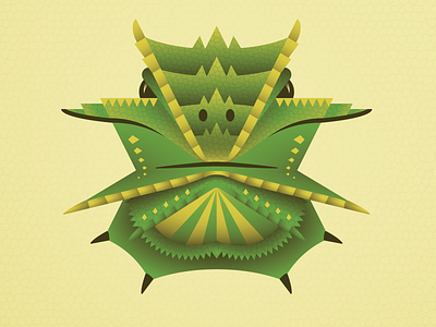 Geometric Horney Toad adobe illustrator animal geometric green horned lizard horney toad reptile yellow