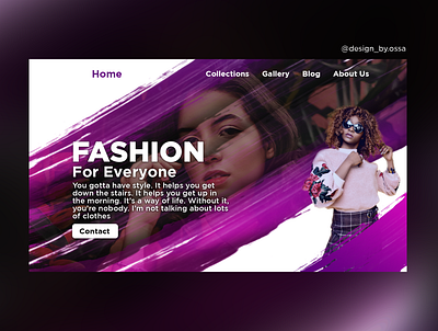 Concept design for a Fashion related website design illustrator typography ui uiux ux web web design website