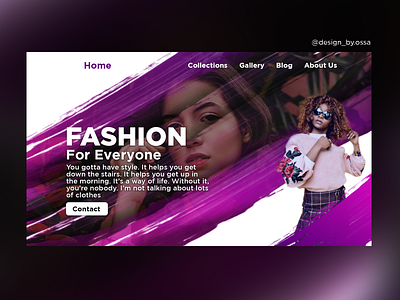 Concept design for a Fashion related website