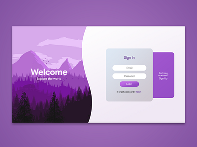 Concept design for a login page design illustration illustrator typography ui uiux ux web web design website