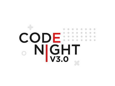 Code Night V3.0 Name logo design. Created for a Hackathon. hackathon text