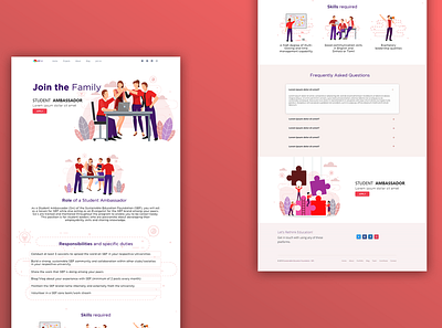 SEF Student Ambassador landing page illustration illustrator ui uiux ux vector web web design website