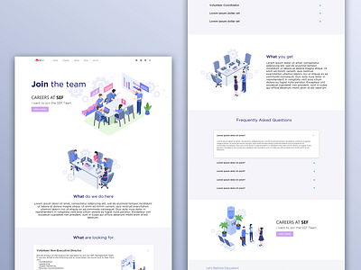 SEF Careers page design illustration illustrator typography ui uiux ux web web design website