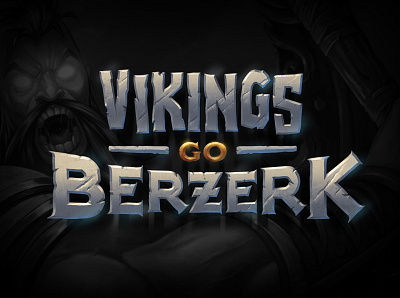 Vikings Go Berzerk Online Slot Game Logo Design branding design game art game design game logo hand drawn icon logo typography