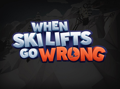 When Ski Lifts Go Wrong Video Game Logo Design branding design game art game design game logo hand drawn icon lettering logo typography