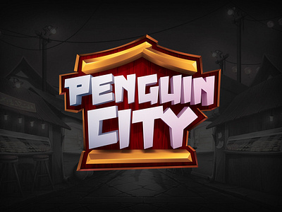 Penguin City Online Slot Game Logo Design