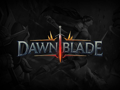 Dawnblade Mobile Game Logo Design branding game art game design game logo hand drawn lettering art logo mobile app online game rpg typography