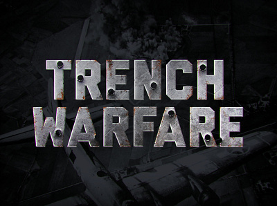 Trench Warfare Video Game Logo Design design game art game logo hand drawn lettering art lettering logo logo online game typography videogame wargaming