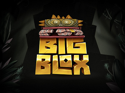 Big Blox Slot Game Logo Design branding design game art game design game logo hand drawn illustration lettering art logo videogame