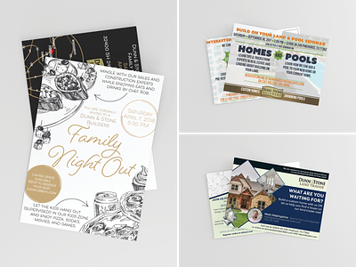 Dunn & Stone Builders brochure design design flyer design graphic design home builder illustration marketing postcard design web design