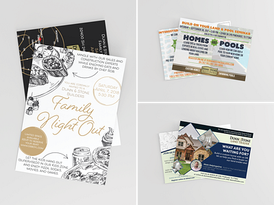 Dunn & Stone Builders brochure design design flyer design graphic design home builder illustration marketing postcard design web design
