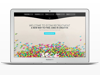 Ecom Recruitment Website and Branding 3d branding design development iphone app logo mobile nodejs recruitment render responsive